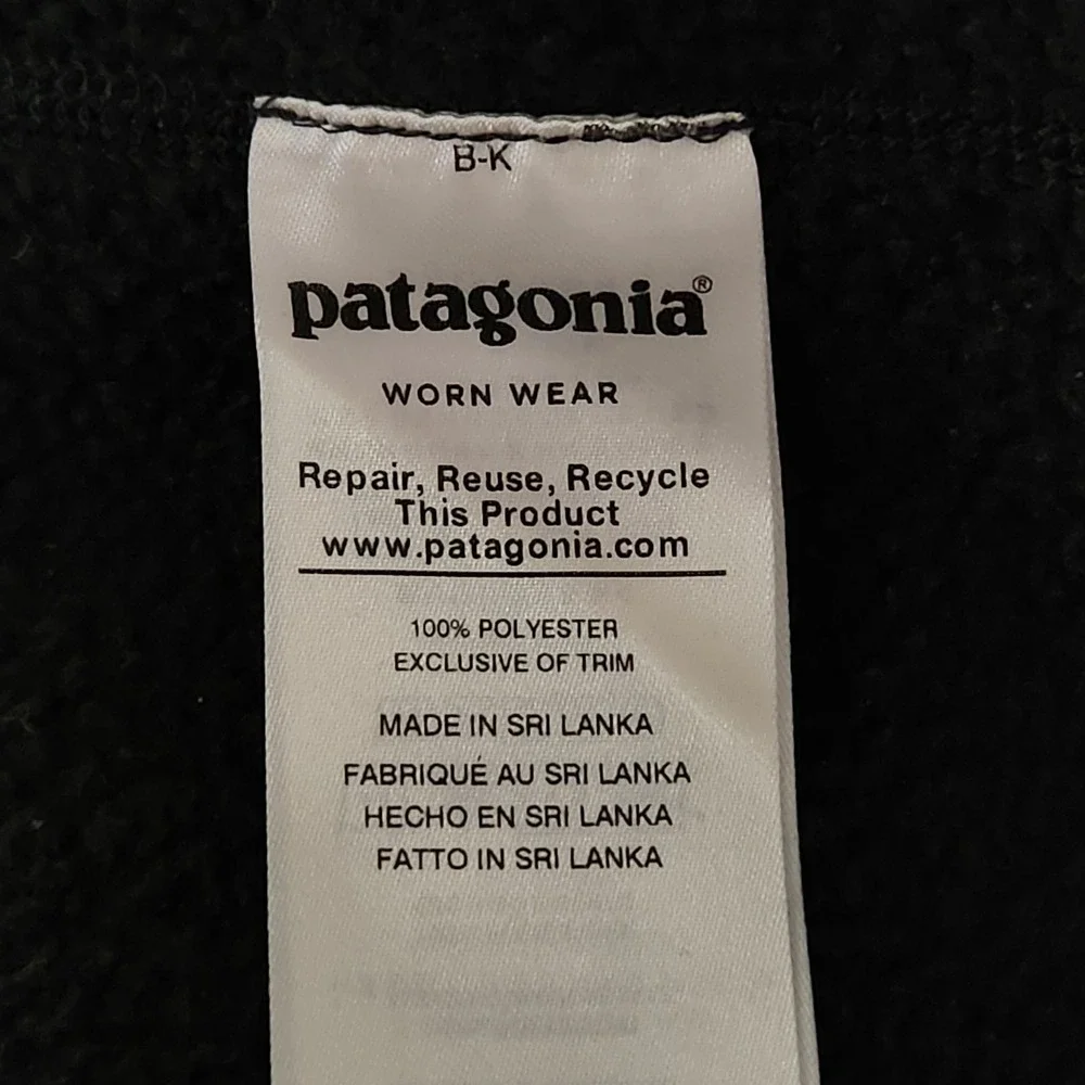 Patagonia Better Sweater Vest‎ Mens XL Black Full Zip Fleece Embroidered Logo